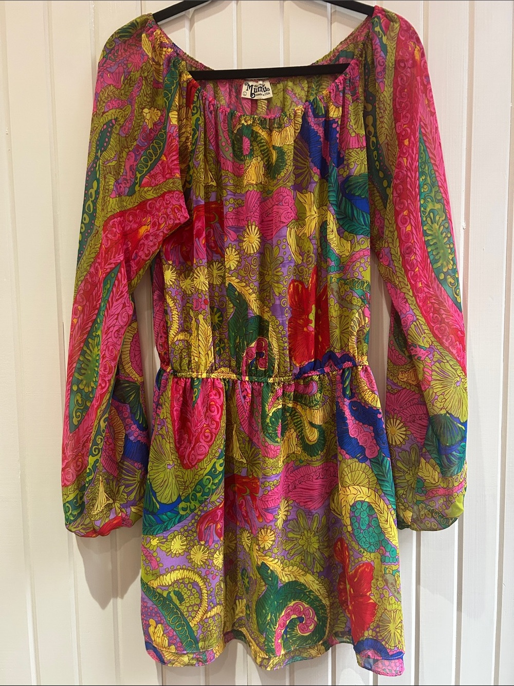 Show Me Your MuMu Multicolor semi sheer Floral Mini Dress